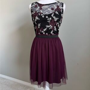 Speechless Embroidered Floral and Tulle Dress